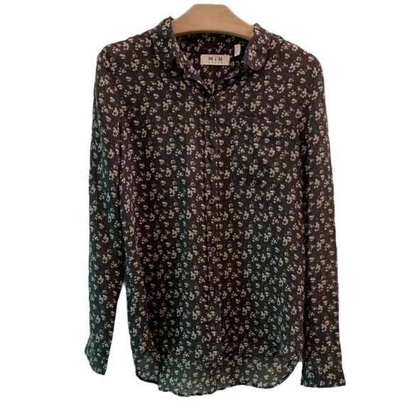 Lightweight Printed Button Down Shirt by MiH Jeans - Picture 1 of 3